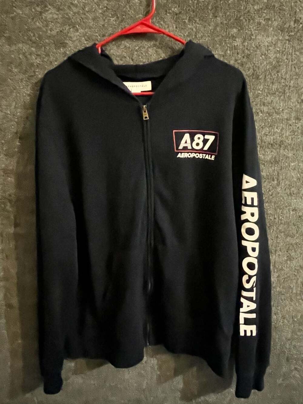 Aeropostale A87 Full Zip Hoodie Size L Navy Blue
002-61
